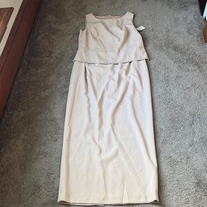 Karen Miller Tan Beaded Dress SIZE 12